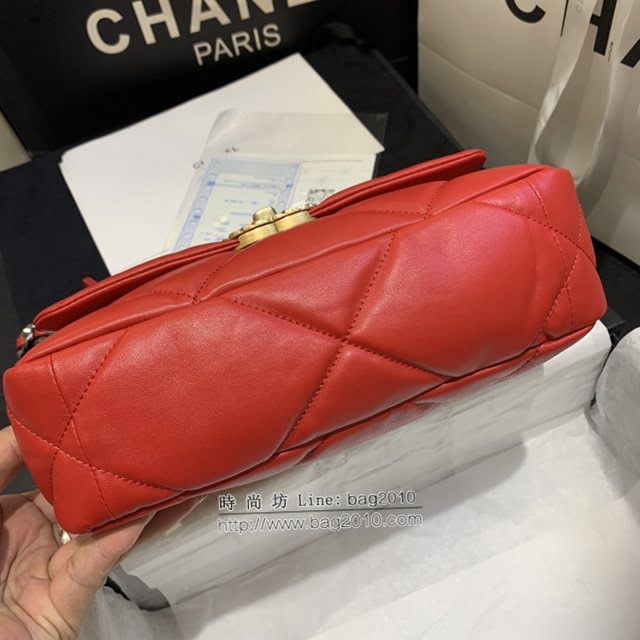 Chanel女包 香奈兒專櫃最新款大菱格豆腐包 Chanel19bag小號羊皮鏈條手提肩背女包 AS1160  djc4160